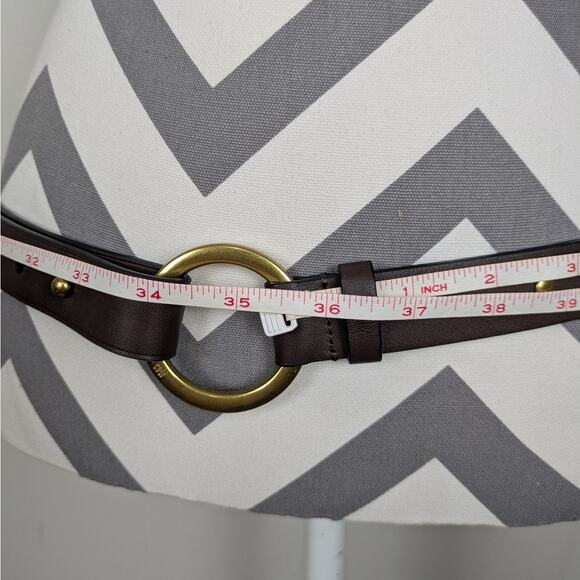 CABI Brown Leather Gold Tone Bridle Bit Studded Belt Size Medium - Picture 11 of 13